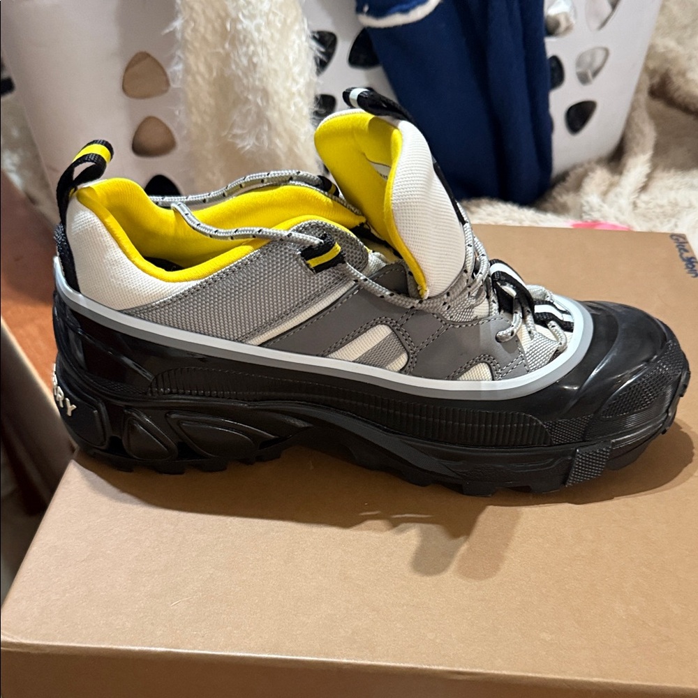 Burberry Black and Yellow Athletic Sneakers